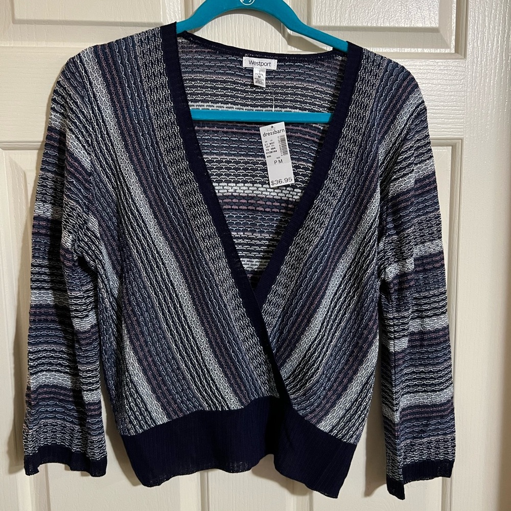 NWT Petite Multicolor Wrap Sweater